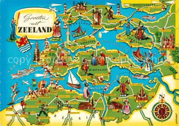 Zeeland Niederlande Landkarte