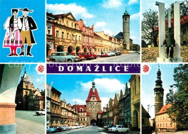 Domazlice Teilansichten Innenstadt Denkmal
