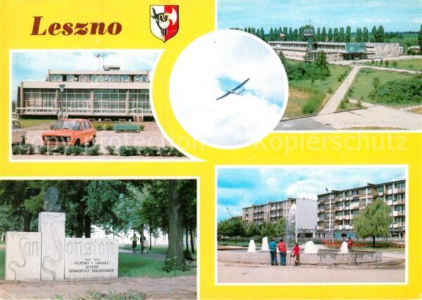 Leszno Teilansichten Gebäude Brunnen Denkmal S