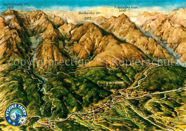 Stary Smokovec Hohe Tatra Panorama aus der Vogelperspektive Künst