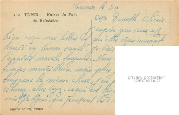 Tunis Entree du Parc du Belvedere – Bild 2