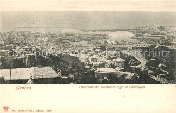 Genova Genua Liguria Panorama dal Ristorante Righi al Castel