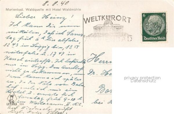 Marienbad Tschechien Boehmen Waldquelle Hotel Waldmühle – Bild 2