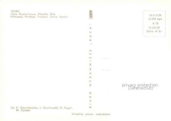 Tatry Vysoke Gebirge Gebirgslandschaften – Bild 2