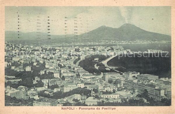 Napoli Neapel Panorama da Posillipo Vesuv Vulkan