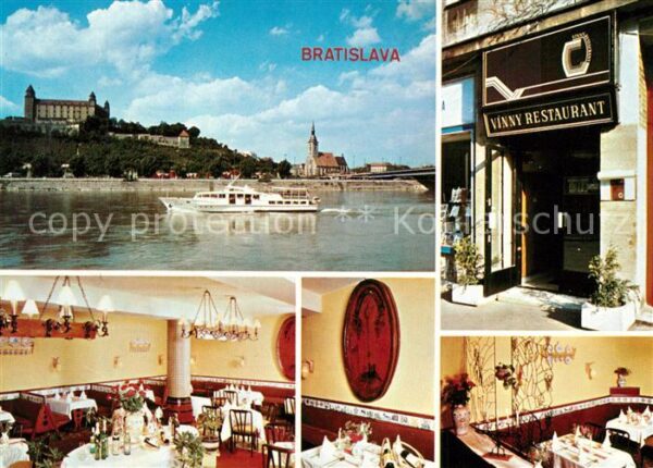 Bratislava Pressburg Pozsony Vinny Restaurant Blick über die Donau z