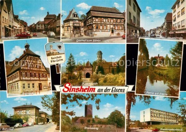 Sinsheim Elsenz Haupstrasse Gasthof Rathaus Bahnhof Ste