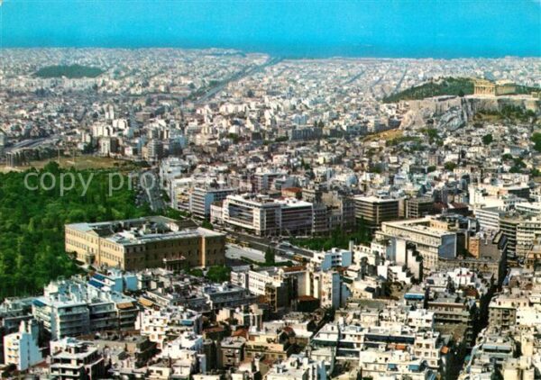 Athenes Athen Stadtpanorama mit Akropolis Fliegeraufn