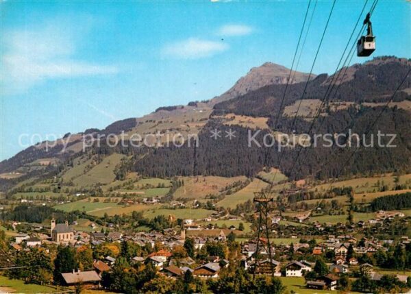 Kitzbuehel Tirol Hahnenkamm Bergbahn gegen Kitzbüheler H