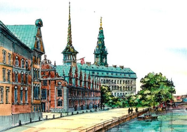 Copenhagen Kobenhavn Stock Exchange Künstlerkarte