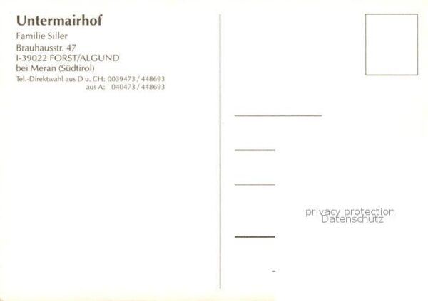Forst Meran Gästehaus Pension Untermairhof – Bild 2