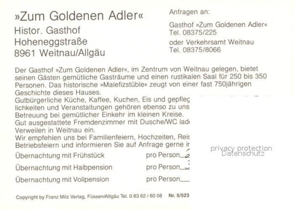 Weitnau Gasthof zum Goldenen Adler – Bild 2