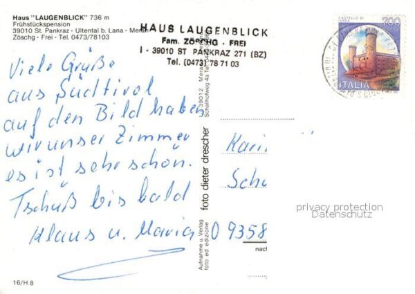 St Pankraz Ultental Gästehaus Pension Haus Laugenblick – Bild 2