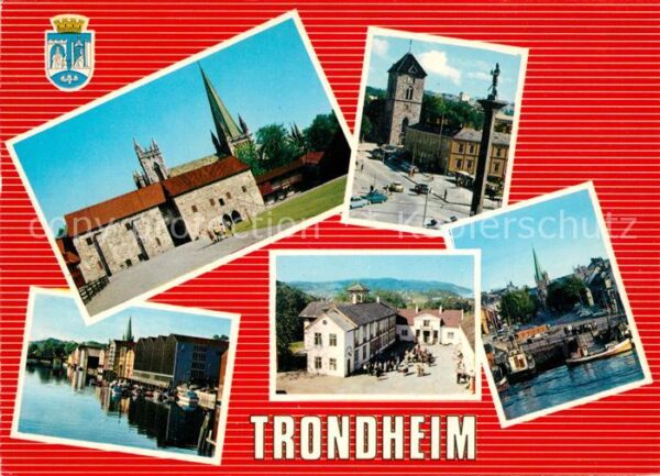 Trondheim Teilansichten Kirche Hafen Fischkutter