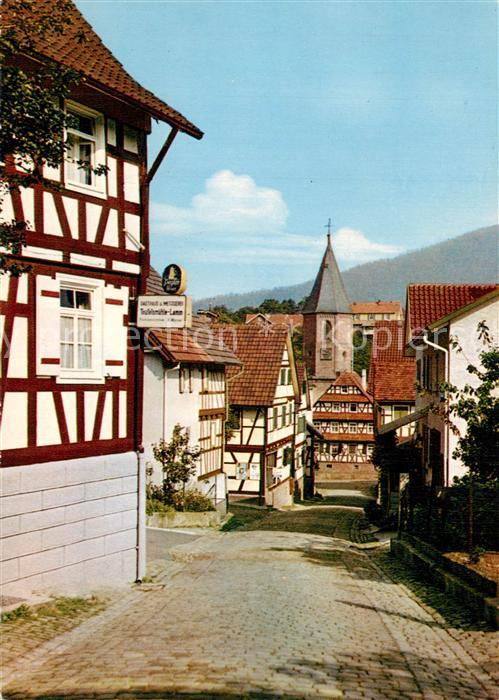 Loffenau Rastatt Altstadt Fachwerkhäuser Blick zur Kirch