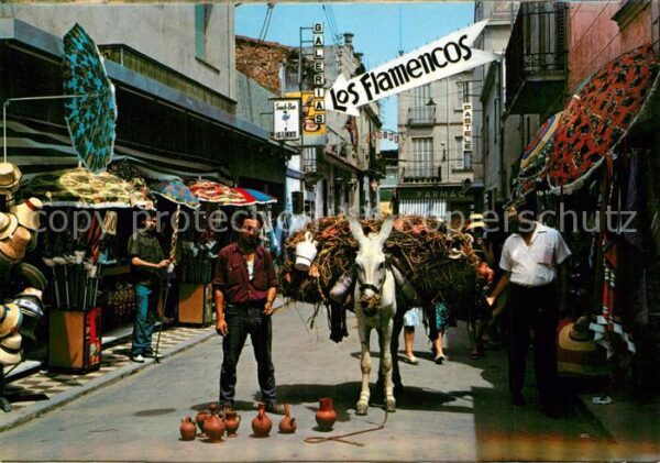 Malgrat de Mar Calle típica Esel Lasttier