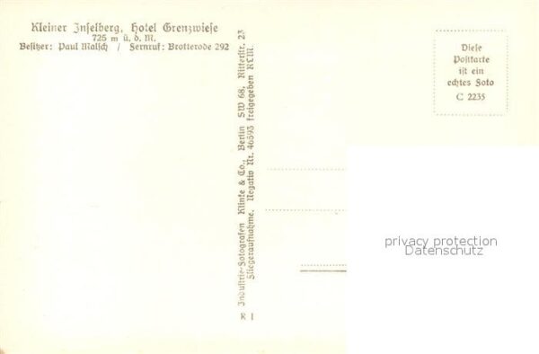 Brotterode Kleiner Inselsberg Hotel Grenzwiese Fli – Bild 2