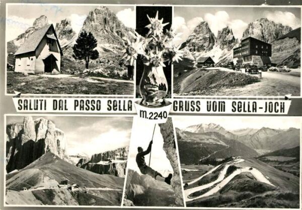 Sellajoch Gebirgspass Passo Sella Alpenpanorama B