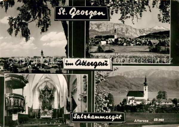 St Georgen Attergau Gesamtansicht mit Alpenpanorama Motiv m