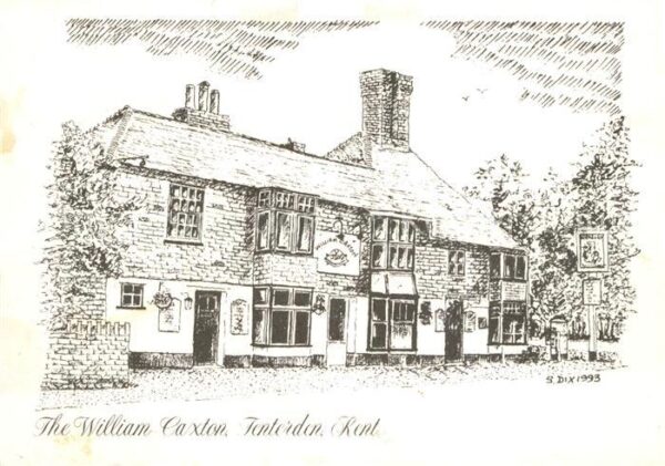 Tenterden Ashford William Caxton Pub drawing Künstlerkart