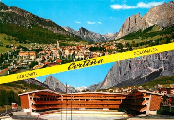 Cortina d Ampezzo Panorama Dolomiten Olympisches Eisstadi