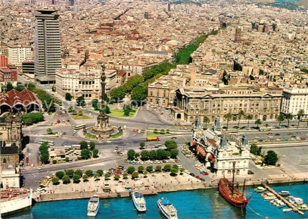 Barcelona Cataluna Plaza del Portal de la Paz Monumento a