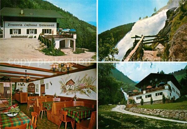 Partschins Parcines Gasthaus Birkenwald Gaststube Wasserfal