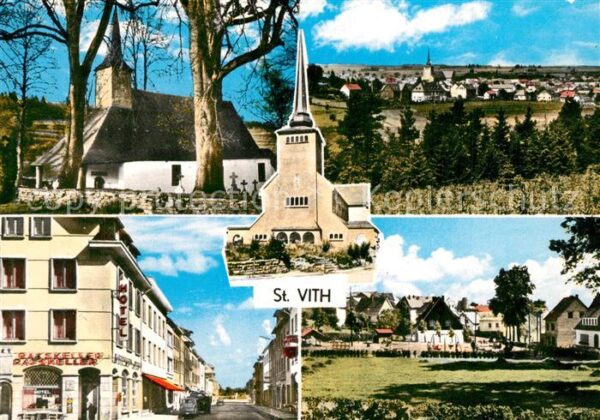 Saint-Vith Kirche Panorama Strassenpartie