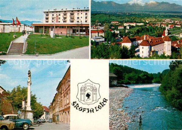 Skofja Loka Sora Panorama Teilansichten