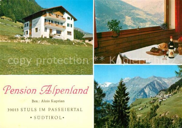 Stuls Moos Passeier Pension Alpenland Gaststube Panorama