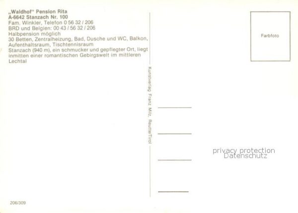 Stanzach Tirol Waldhof Pension Rita – Bild 2
