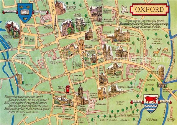 Oxford Oxfordshire Stadtplan