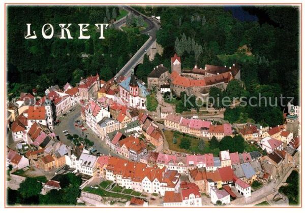 Loket Letecky pohled na mesto s hradem
