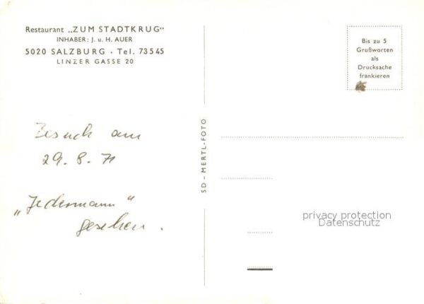 Salzburg Oesterreich Restaurant Zum Stadtkrug – Bild 2