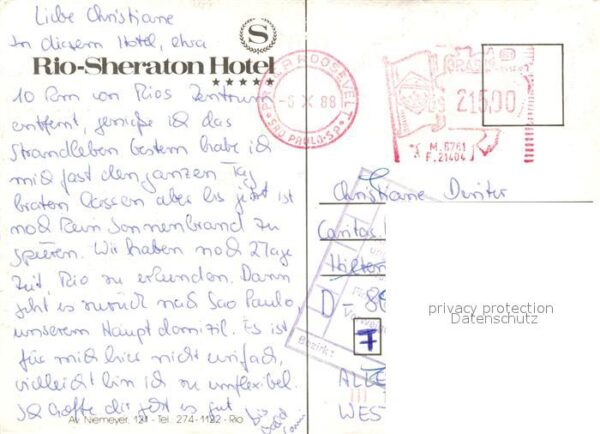 Rio de Janeiro Sheraton Hotel Fliegeraufnahme – Bild 2