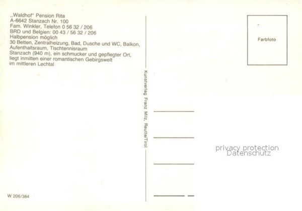Stanzach Tirol Waldhof Pension Rita Winter – Bild 2
