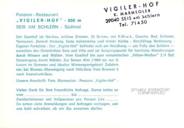 Seis Schlern Pension Restaurant Vigiler Hof – Bild 2
