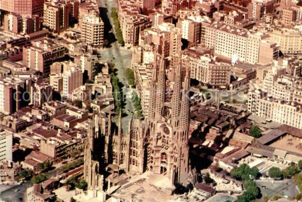 Barcelona Cataluna Fliegeraufnahme Kirche der heiligen Fam