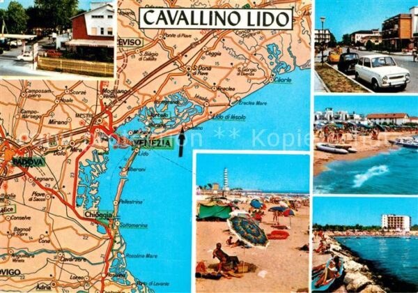Cavallino Venezia Straßenkarte Strand Stadtansichten