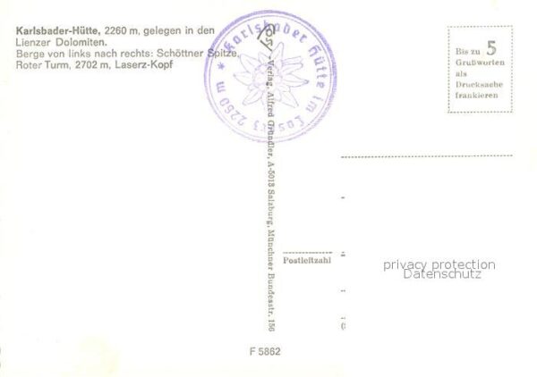 Karlsbader Huette Schöttner Spitze Roter Turm Laserz Kopf – Bild 2