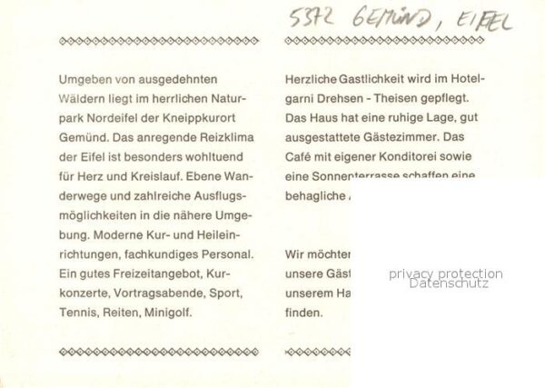Gemuend Eifel Cafe Hotel Drehsen – Bild 2