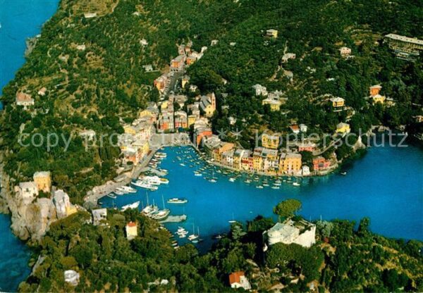 Portofino Liguria Fliegeraufnahme Hafen