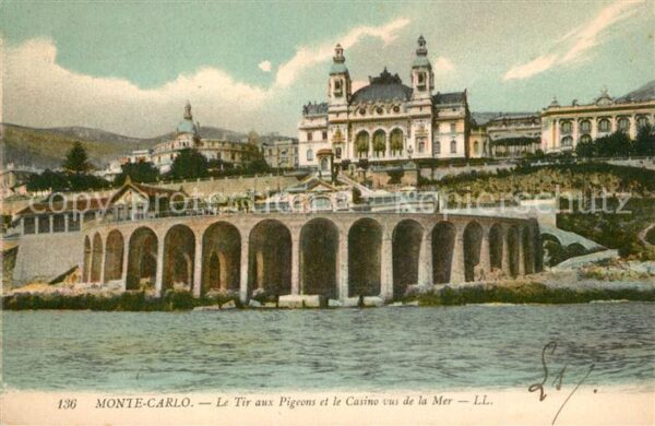Monte-Carlo Le Tir aux Pigeons et Casino vus de la