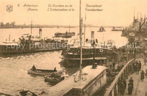 Anvers Antwerpen Embarcadère et le Transbordeur des bate