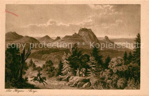 Hegau Hilzingen mit Hohenstaufen Hohentwiel Mägdeberg u