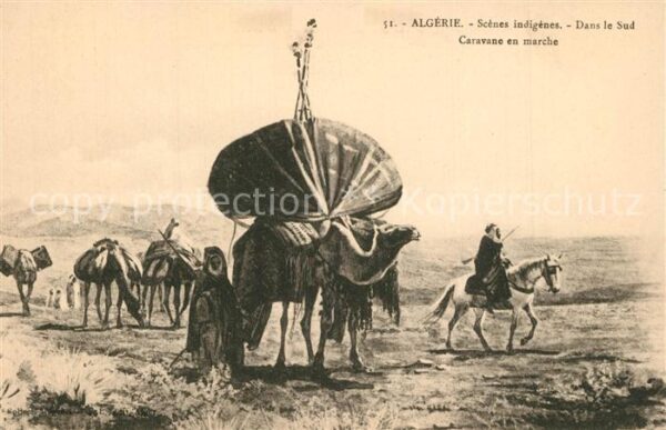 Algerien Scenes indigenes Dans le Sud Caravane e