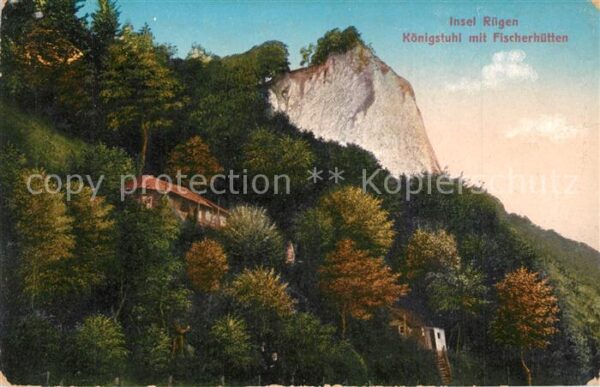 Ruegen Königstuhl mit Fischerhütten