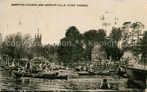 London Hampton Church and Garrick Villa River