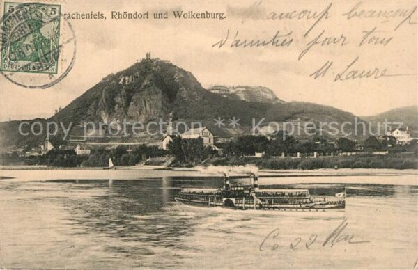 Drachenfels mit Rhöndorf und Wolkenburg