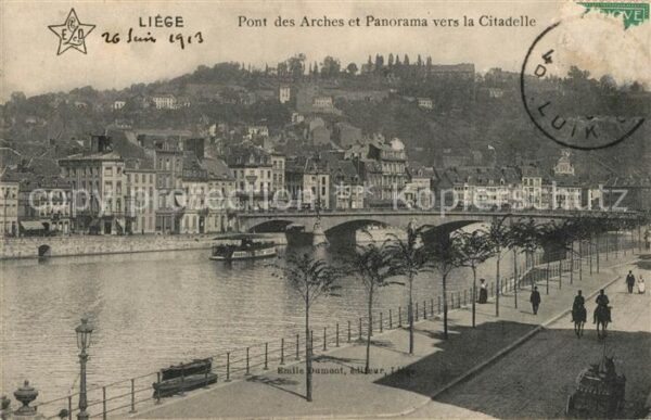 Liege Luettich Pont des Arches et Panorama vers la Cit